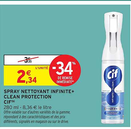 SPRAY NETTOYANT INFINITE+ CLEAN PROTECTION CIF