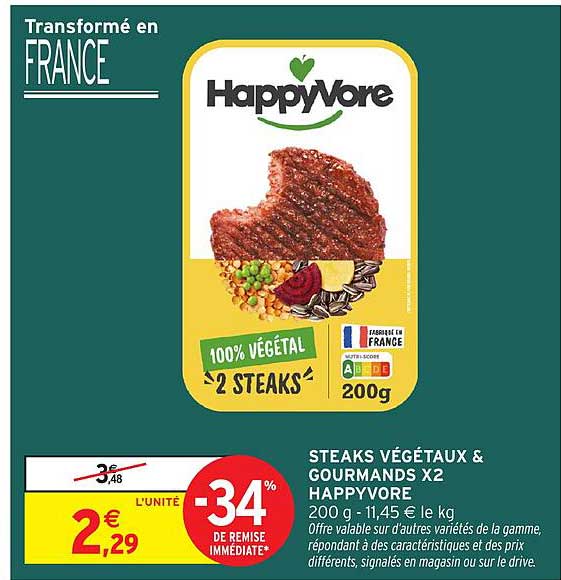 STEAKS VÉGÉTAUX & GOURMANDS X2 HAPPYVORE