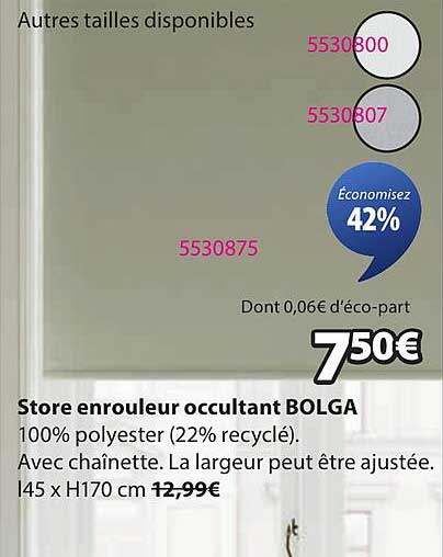 Store enrouleur occultant BOLGA