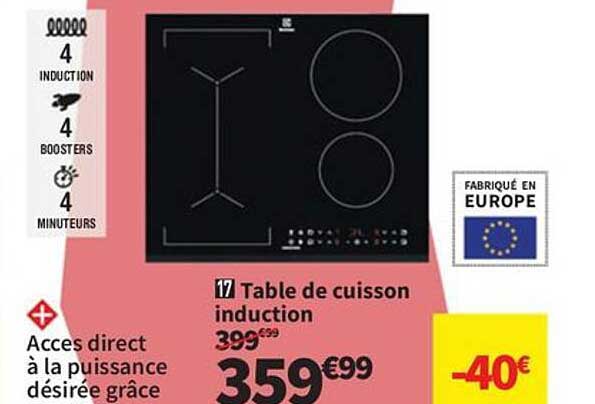 Table de cuisson induction