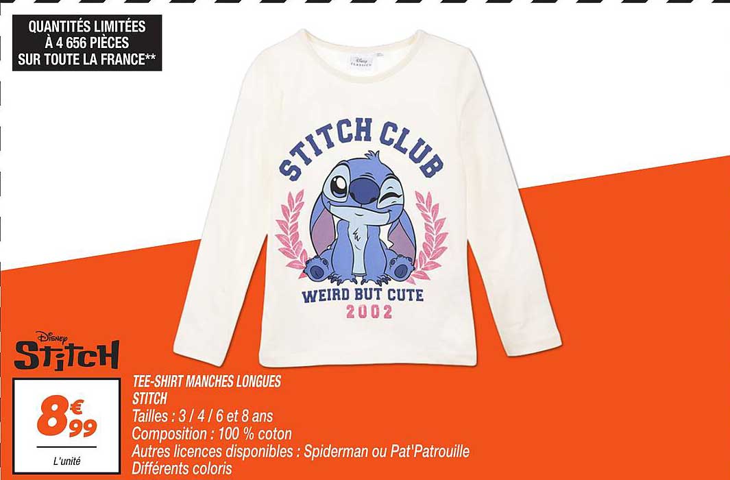 TEE-SHIRT MANCHES LONGUES STITCH