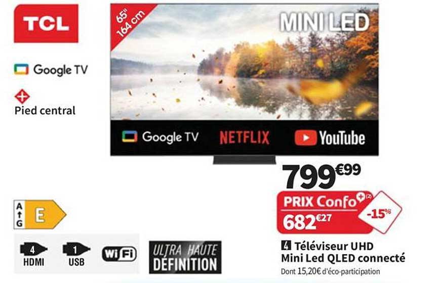 Téléviseur UHD Mini Led QLED connecté