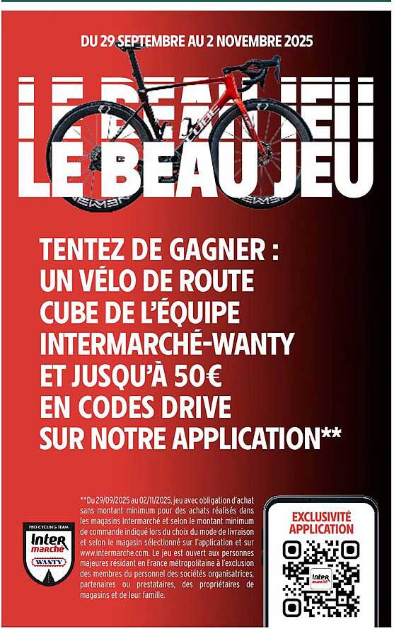 TENTEZ DE GAGNER : UN VÉLO DE ROUTE CUBE DE L’ÉQUIPE INTERMARCHÉ-WANTY