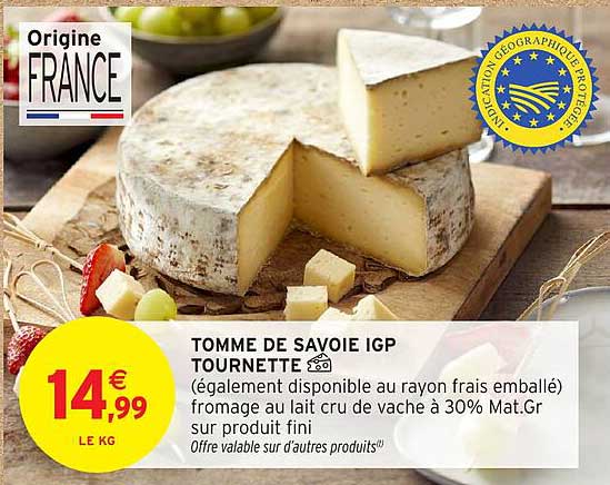 TOMME DE SAVOIE IGP TOURNETTE
