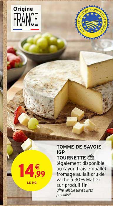 TOMME DE SAVOIE IGP TOURNETTE