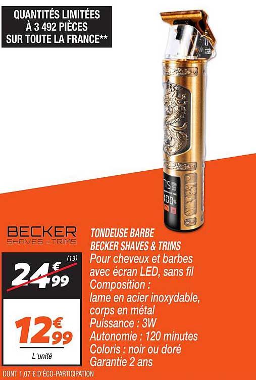 TONDEUSE BARBE BECKER SHAVES & TRIMS