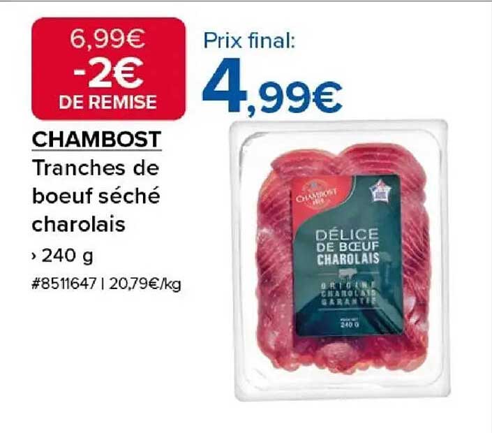Tranches de boeuf séché charolais