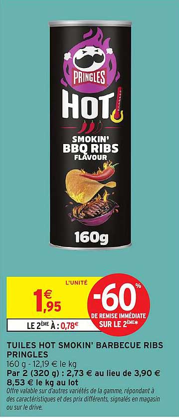 TUILES HOT SMOKIN' BARBECUE RIBS PRINGLES