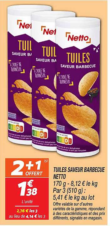 TUILES SAVEUR BARBECUE NETTO