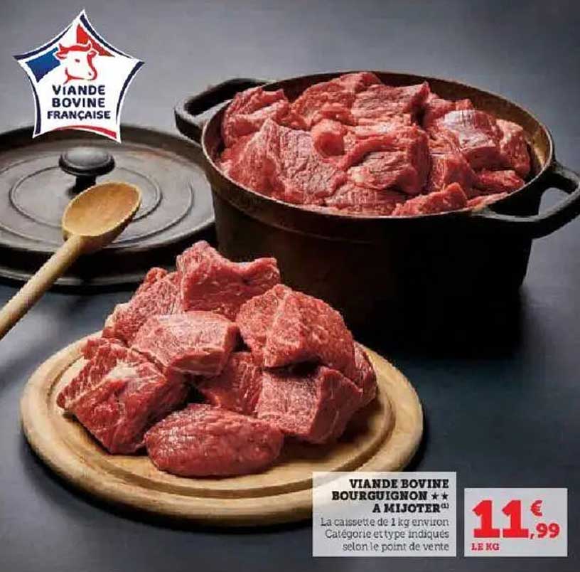 VIANDE BOVINE BOURGUIGNON ** A MIJOTER
