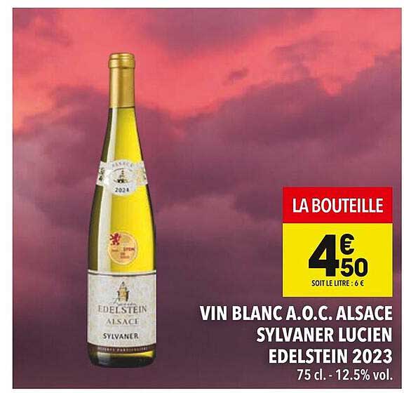 VIN BLANC A.O.C. ALSACE SYLVANER LUCIEN EDELSTEIN 2023