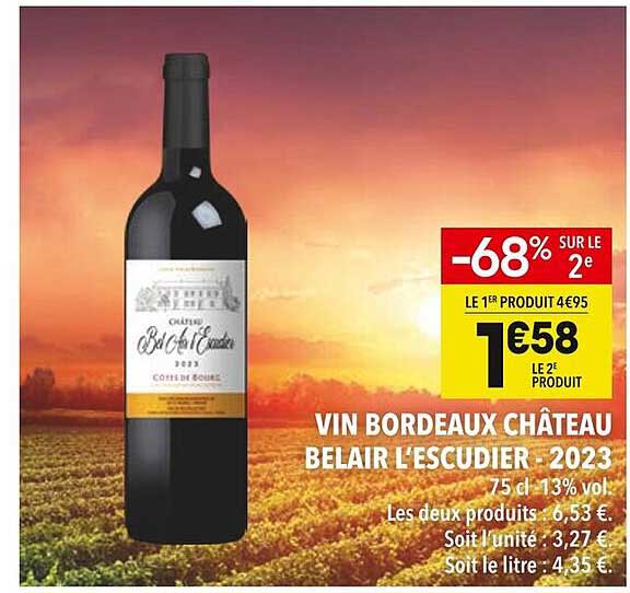 VIN BORDEAUX CHÂTEAU BELAIR L'ESCUDIER - 2023