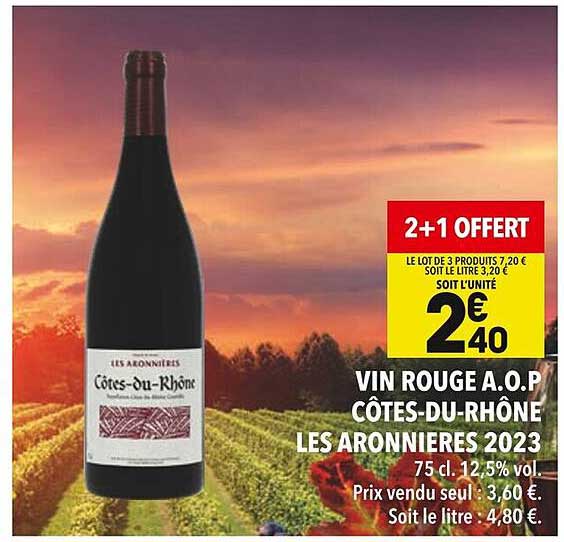 VIN ROUGE A.O.P CÔTES-DU-RHÔNE LES ARONNIÈRES 2023
