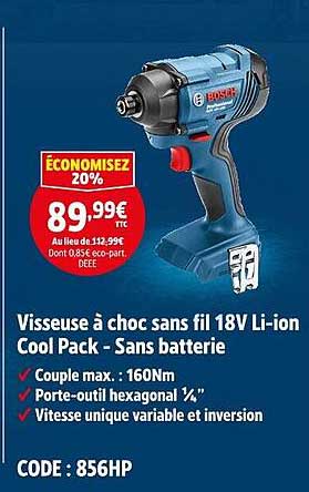Visseuse à choc sans fil 18V Li-ion Cool Pack - Sans batterie