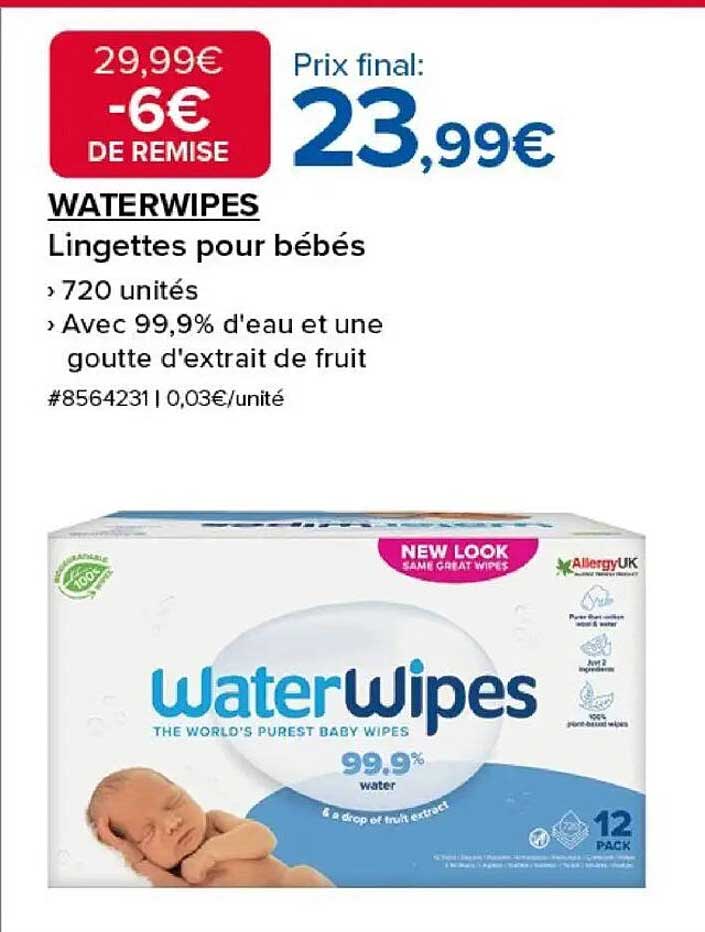 WATERWIPES Lingettes pour bébés
