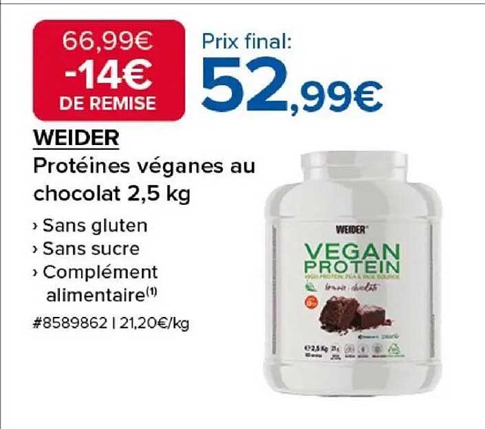 WEIDER Protéines véganes au chocolat 2,5 kg