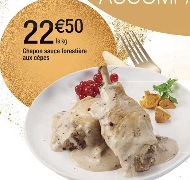 Chapon sauce forestière aux cèpes