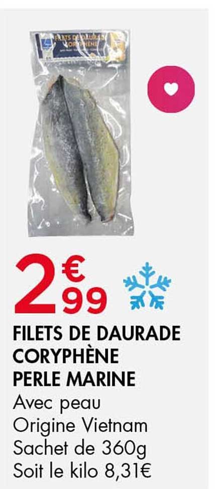 FILETS DE DAURADE CORYPHÈNE PERLE MARINE