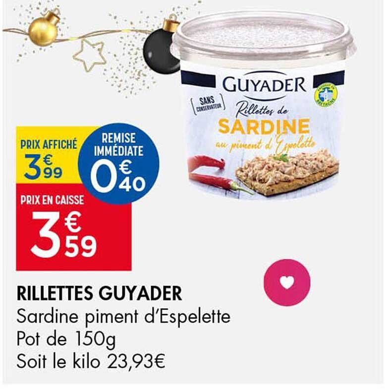 RILLETTES GUYADER Sardine piment d’Espelette