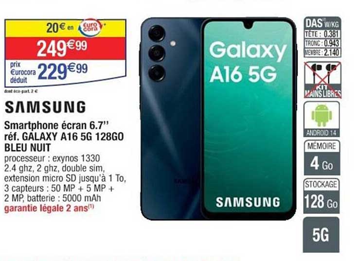 Samsung Galaxy A16 5G 128GO BLEU NUIT