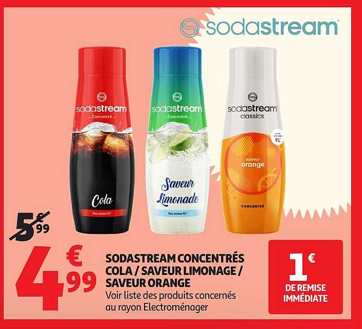 SODASTREAM CONCENTRÉS COLA / SAVEUR LIMONAGE / SAVEUR ORANGE