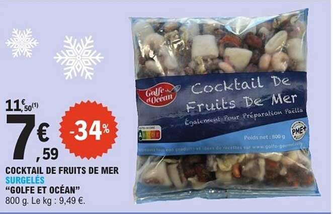 COCKTAIL DE FRUITS DE MER SURGELÉS "GOLFE ET OCEAN"