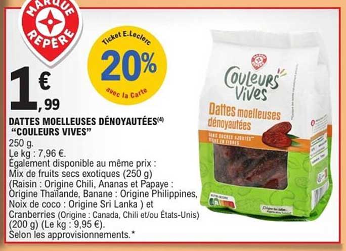 DATTES MOELLEUSES DÉNOYAUTÉES "COULEURS VIVES"