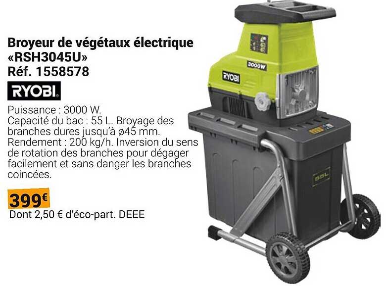 Broyeur de végétaux électrique «RSH3045U»