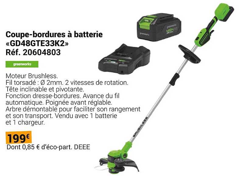 Coupe-bordures à batterie «GD48GTE33K2»