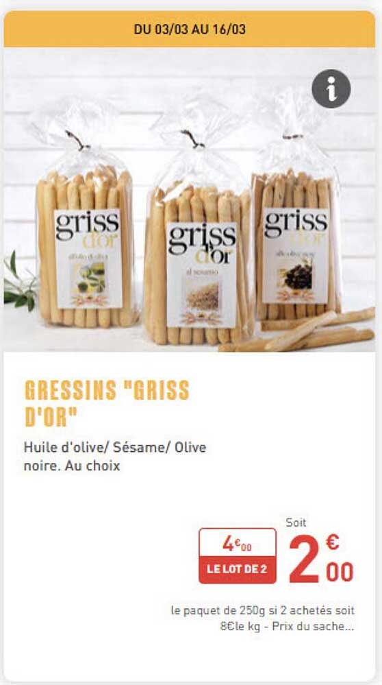 GRESSINS "GRISS D'OR"