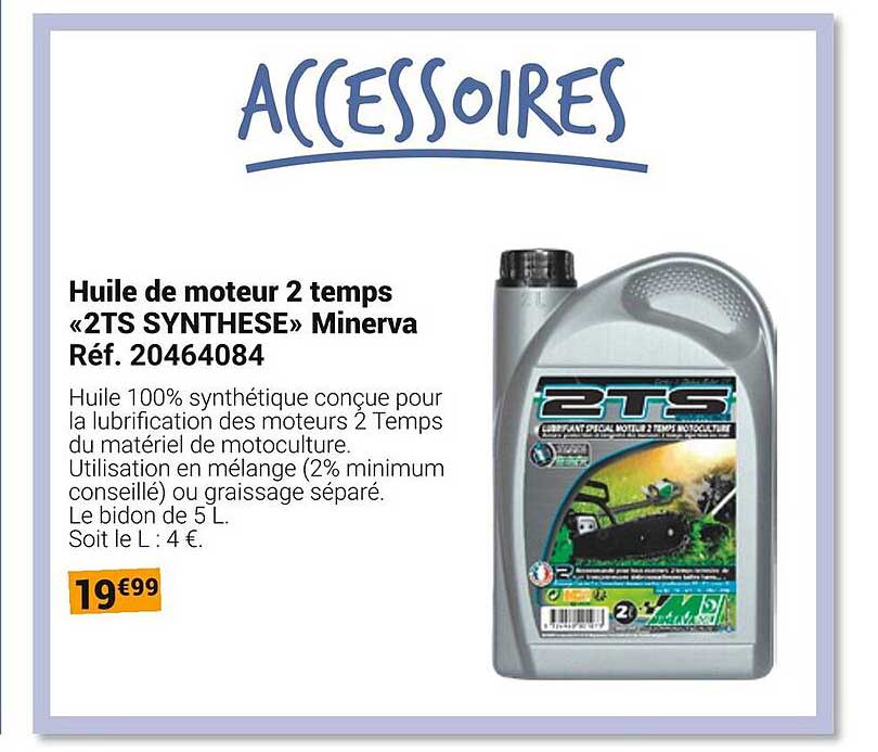 Huile de moteur 2 temps «2TS SYNTHÈSE» Minerva