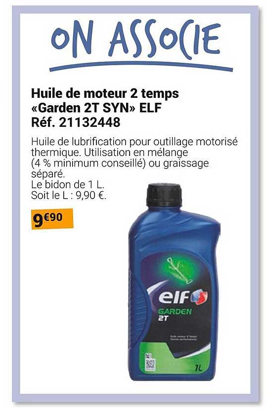 Huile de moteur 2 temps «Garden 2T SYN» ELF