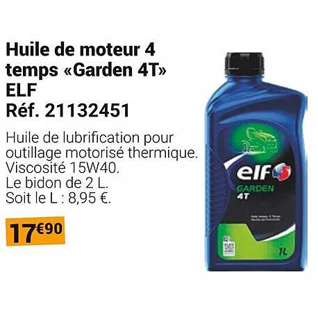 Huile de moteur 4 temps «Garden 4T» ELF