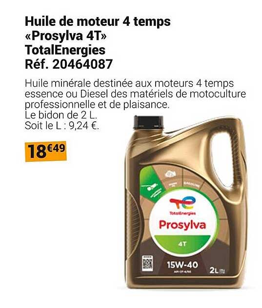Huile de moteur 4 temps «Prosylva 4T» TotalEnergies