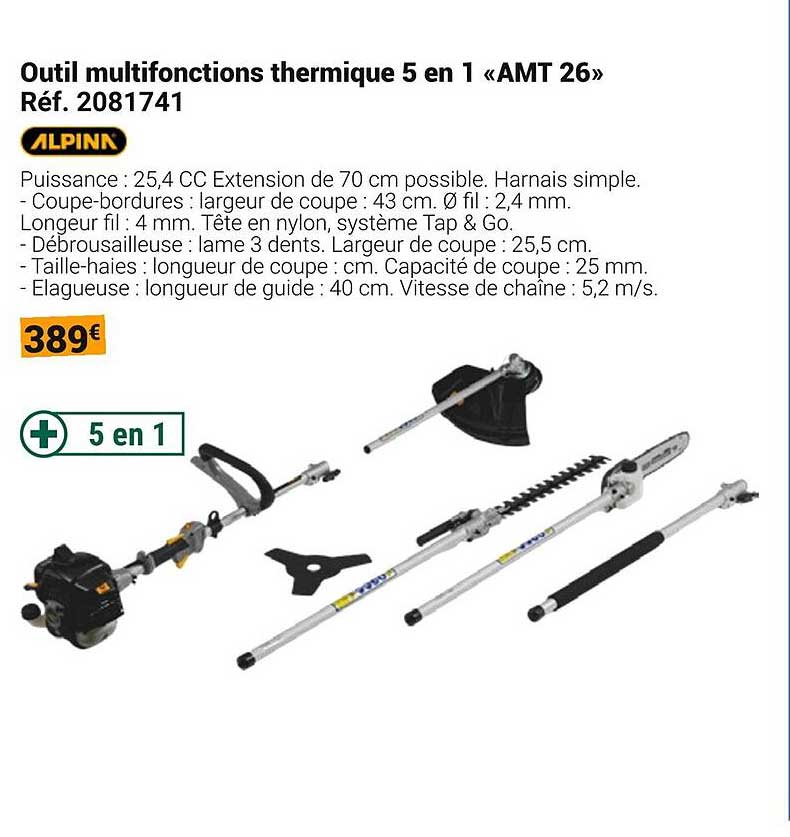 Outil multifonctions thermique 5 en 1 «AMT 26»