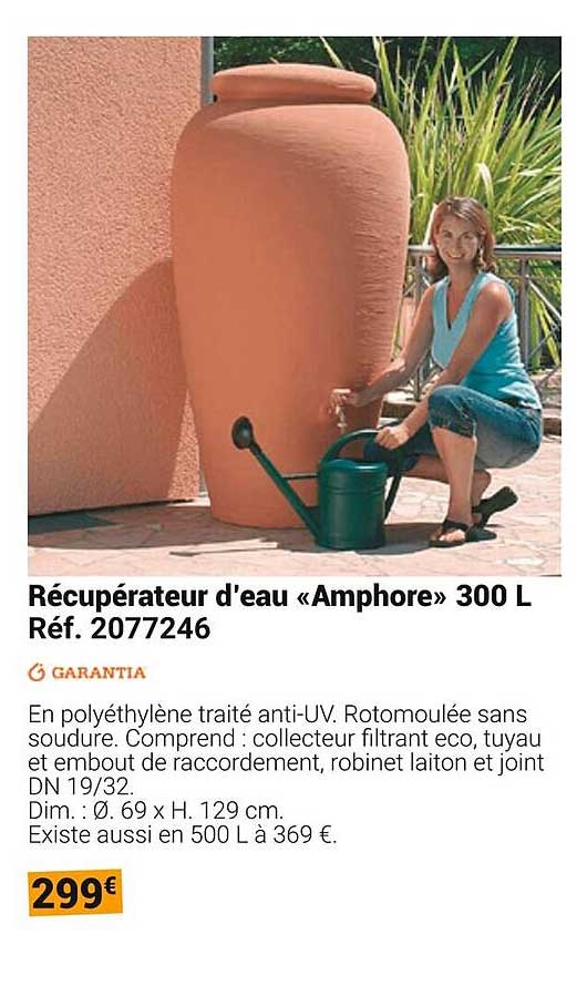 Récupérateur d'eau «Amphore» 300 L Ref. 2077246