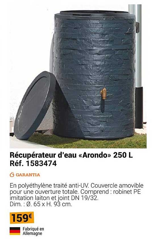 Récupérateur d'eau «Arondo» 250 L
