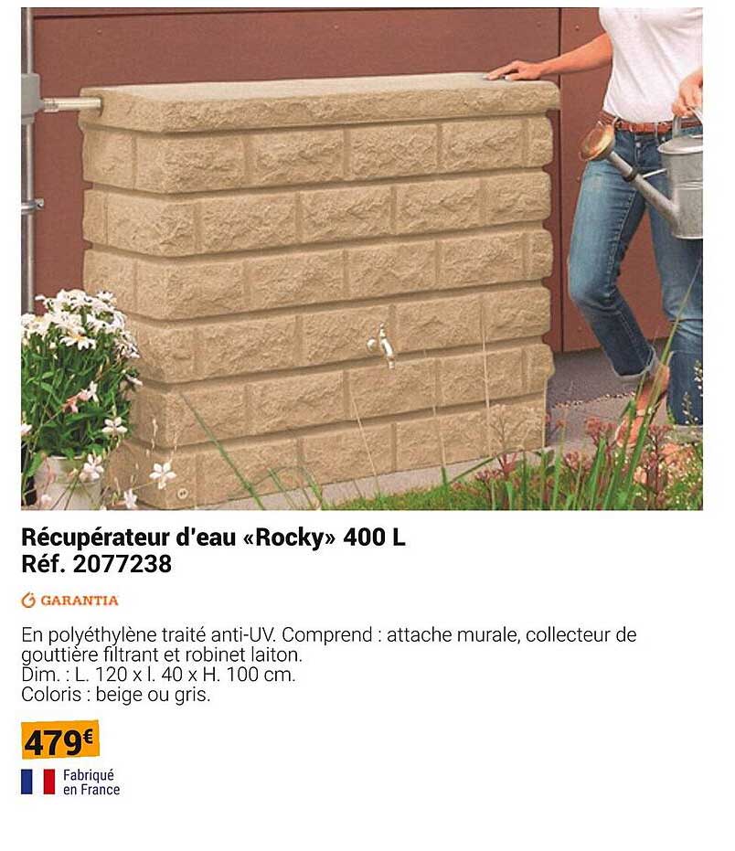 Récupérateur d'eau «Rocky» 400 L