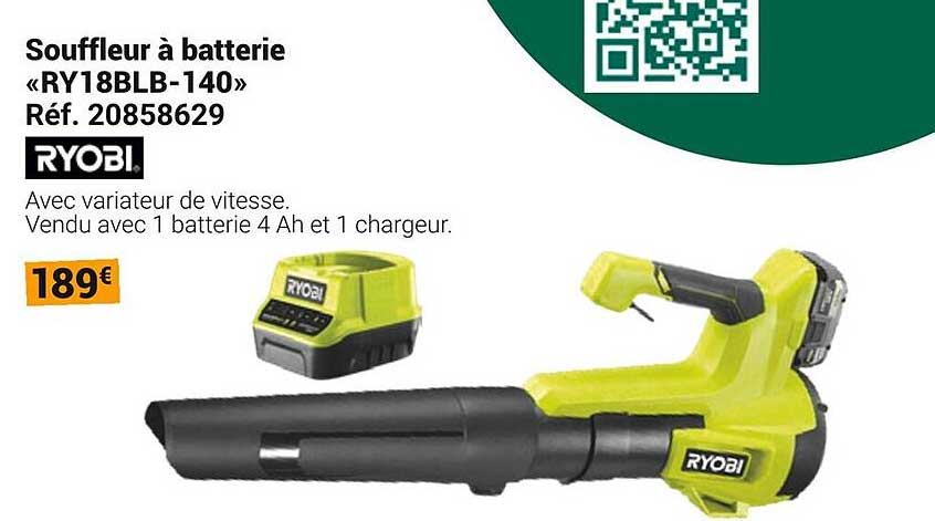 Souffleur à batterie «RY18BLB-140»