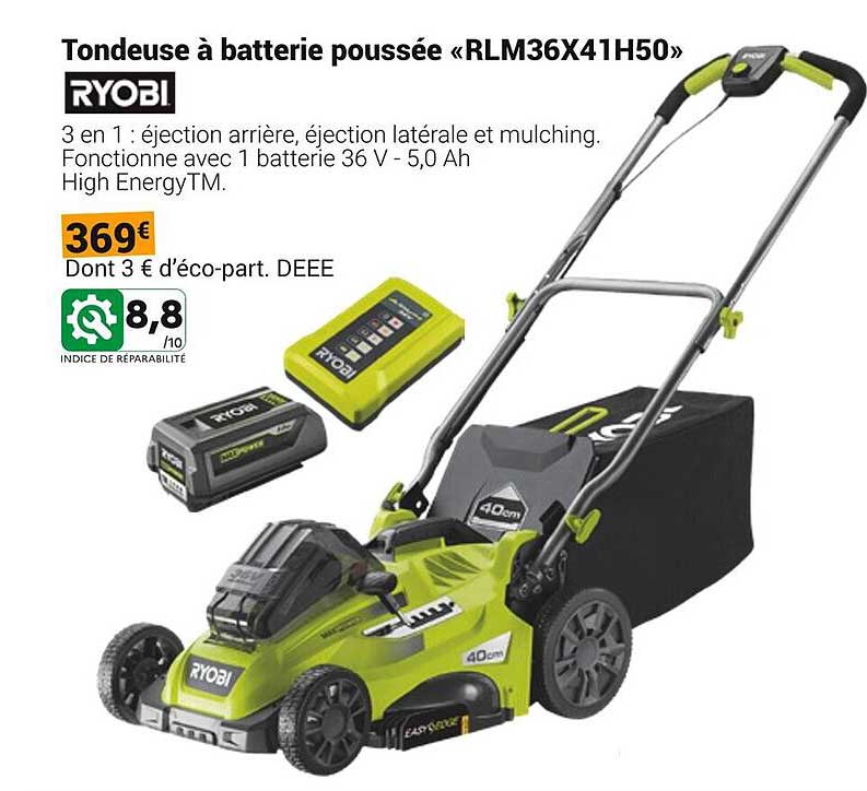 Tondeuse à batterie poussée « RLM36X41H50 »