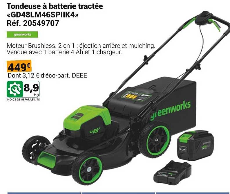 Tondeuse à batterie tractée «GD48LM46SPIIK4»