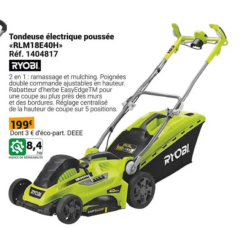 Tondeuse électrique poussée «RLM18E40H»