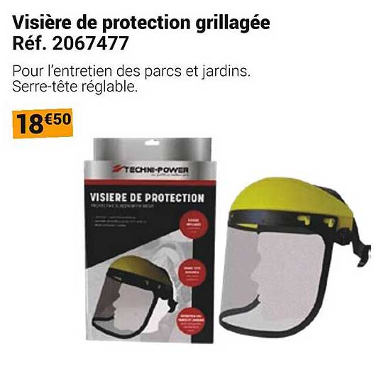 Visière de protection grillagée