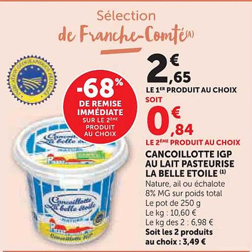 Cancoillotte La Belle Etoile Pasteuris