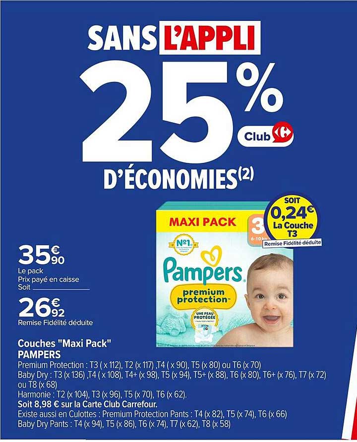 Couches "Maxi Pack" PAMPERS