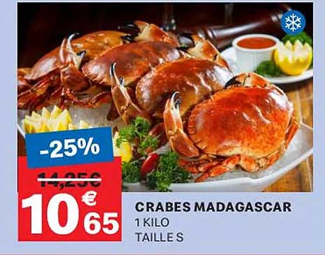 CRABES MADAGASCAR 1 KILO TAILLE S