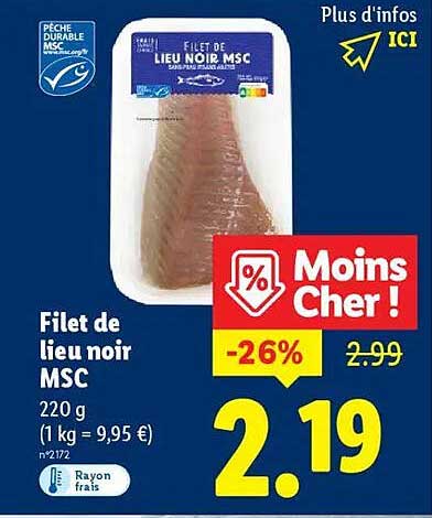 Filet de lieu noir MSC