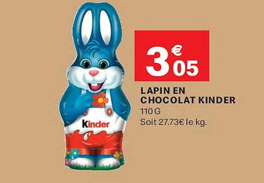 LAPIN EN CHOCOLAT KINDER