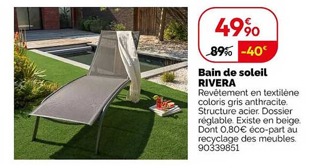 Promo Bain De Soleil Rivera chez Weldom - 123Catalogue.fr