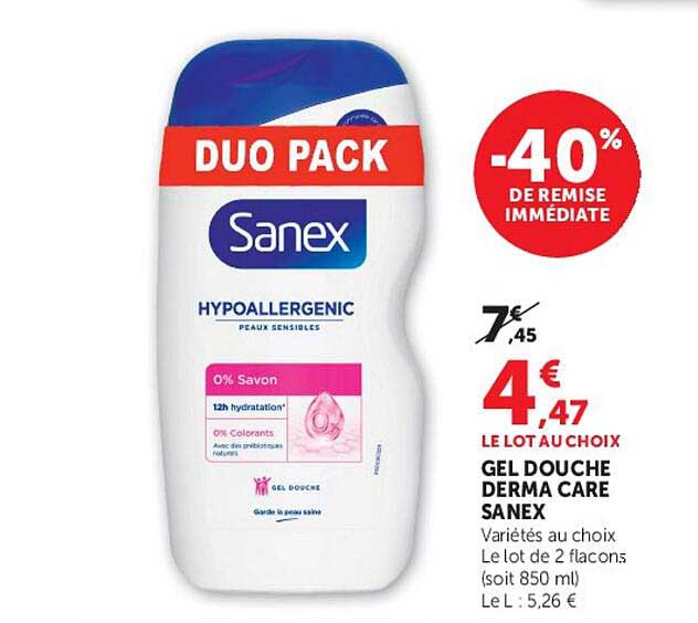 GEL DOUCHE DERMA CARE SANEX